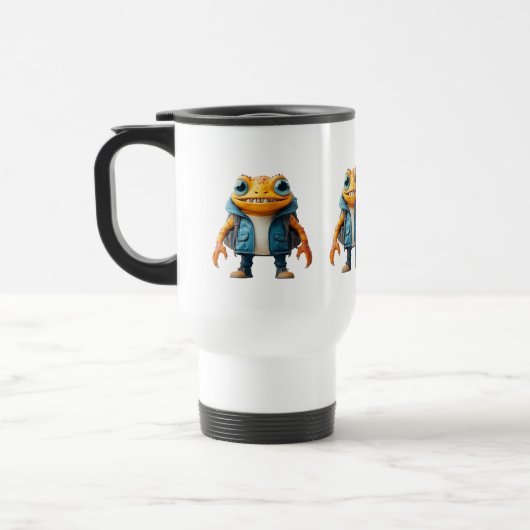 Travel mug with custom name and frog image reisbeker (Links)