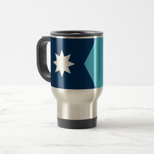 Travel Mug with Flag of Minnesota, USA Reisbeker (Voorkant links)