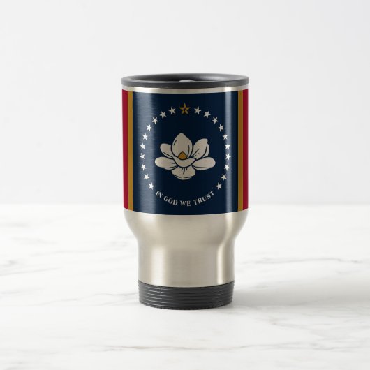 Travel Mug with Flag of Mississippi State, USA Reisbeker (Center)