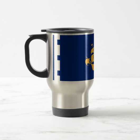 Travel Mug with Flag of Quebec City, Canada Reisbeker (Links)