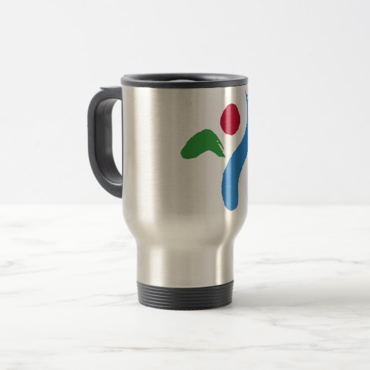 Travel Mug with Flag of Seoul, South Korea Reisbeker (Voorkant links)
