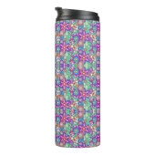 Travel mug with vibrant, kaleidoscopic pattern. thermosbeker (Geroteerd rechts)