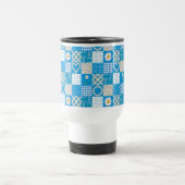 Travel Mug zonder morsen: Daisychains, Faux Patchw Reisbeker (Center)