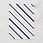 Travel  Navy Pink Wedding Suite Details Informatiekaartje (Achterkant)