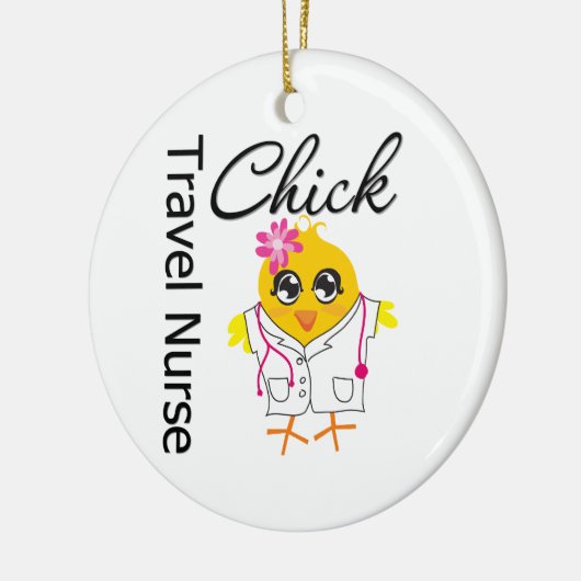 Travel Nurse Chick v2 Keramisch Ornament (Links)