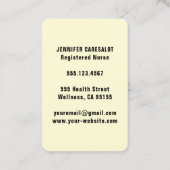 Travel Nurse RN, LVN, LPN, Caretaker Visitekaartje (Achterkant)