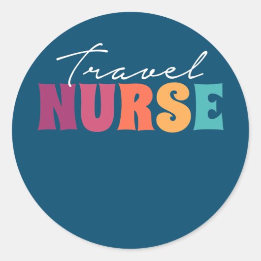 Travel Nurse RN Transport Travel Nursing Ronde Sticker (Voorkant)