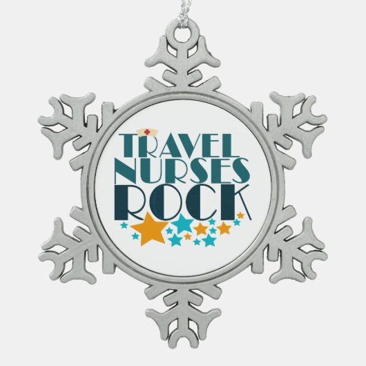 Travel Nurses Rock Tin Sneeuwvlok Ornament (Voorkant)