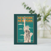 TRAVEL-NY, NY Liberty Briefkaart (Staand voorkant)