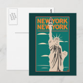 TRAVEL-NY, NY Liberty Briefkaart (Voorkant / Achterkant)