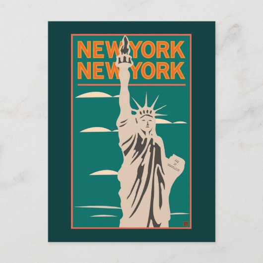 TRAVEL-NY, NY Liberty Briefkaart (Voorkant)