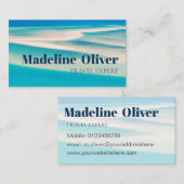 Travel Ocean Beach Zee Aqua Blue Stijlvol Zakelijk Visitekaartje (Voorkant / Achterkant)