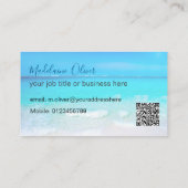 Travel Ocean Blue Photo Professional Visitekaartje (Achterkant)