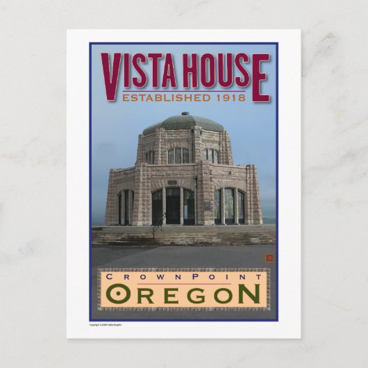 TRAVEL-Oregon-Vista House- Briefkaart (Voorkant)