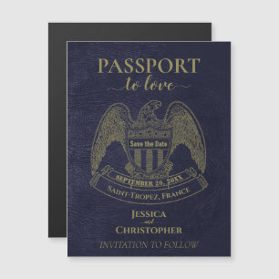 Travel Passport Destination Wedding Save the Date Magnetische Uitnodiging