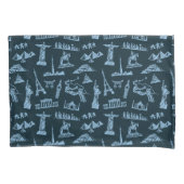 Travel Pattern in Blues Pattern Kussensloop (Voorkant-Links)
