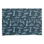 Travel Pattern in Blues Pattern Kussensloop (Voorkant-Rechts)