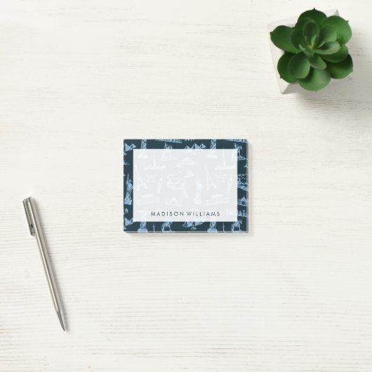 Travel Pattern in Blues Pattern Post-it® Notes (Kantoor)