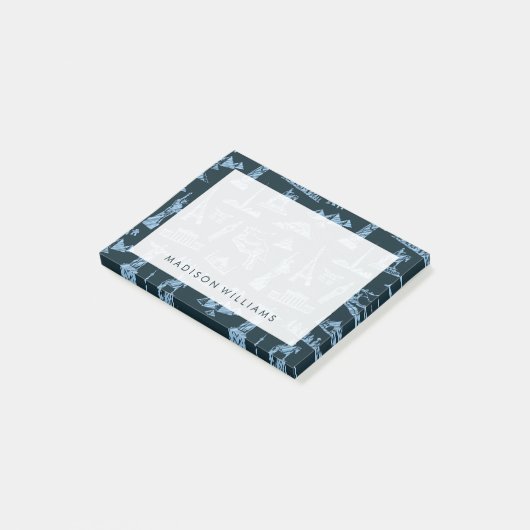 Travel Pattern in Blues Pattern Post-it® Notes (Schuin)