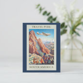 Travel Peru, vintage poster Briefkaart (Staand voorkant)