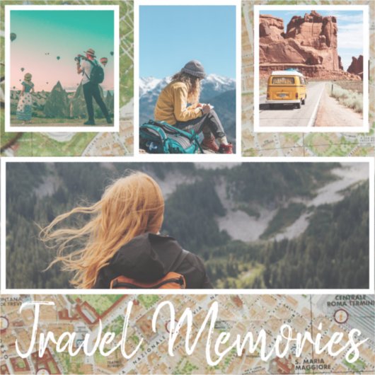 Travel Photo Collage Sticker (Voorkant)