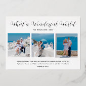 Travel Photo Wonderful World Silver Folie Feestdagenkaart (Voorkant)