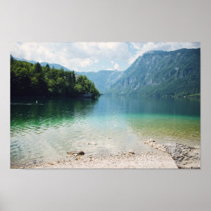 Travel Photography - Lake and Mountains - Slovenië Poster