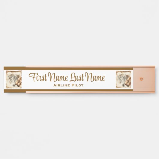 Travel Pilot Vacation Planner Naam Bord Deurbordje (Voorkant)
