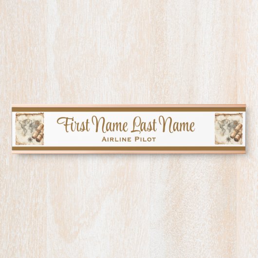 Travel Pilot Vacation Planner Naam Bord Deurbordje (Voorkant)