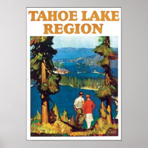 Travel Poster bij het meer van Tahoe