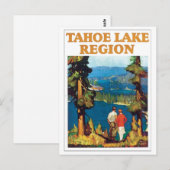 Travel Poster bij het meer van Tahoe Briefkaart (Voorkant / Achterkant)