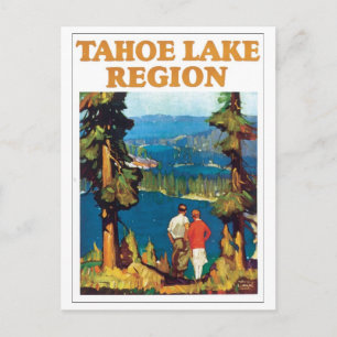 Travel Poster bij het meer van Tahoe Briefkaart