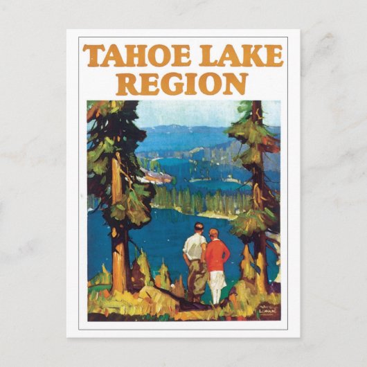 Travel Poster bij het meer van Tahoe Briefkaart (Voorkant)