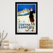 Travel Poster  Cortina D' Ampezzo Skiing (Keuken)