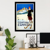 Travel Poster  Cortina D' Ampezzo Skiing (Thuiskantoor)