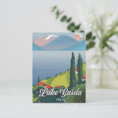 Travel poster Lake Garda Italië Briefkaart (Staand voorkant)