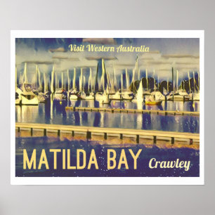 Travel poster Matilda Bay, -stijl