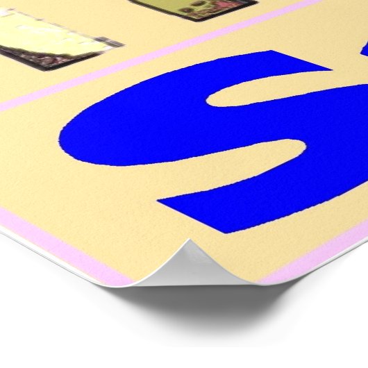 Travel Poster Santorini Greese (Hoek)