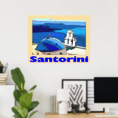 Travel Poster Santorini Greese (Thuiskantoor)