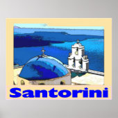 Travel Poster Santorini Greese (Voorkant)