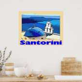 Travel Poster Santorini Greese (Keuken)