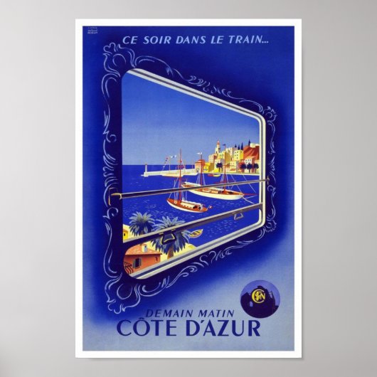 Travel Poster  Train France Cote D'azur (Voorkant)