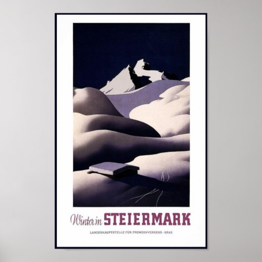 Travel Poster  Winter Steiermark Oostenrijk (Voorkant)