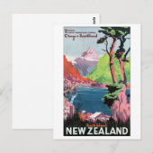 Travel poster Zuid-Nieuw-Zeeland Briefkaart (Voorkant / Achterkant)
