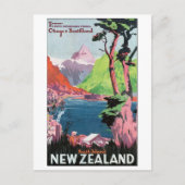 Travel poster Zuid-Nieuw-Zeeland Briefkaart (Voorkant)