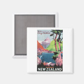 Travel poster Zuid-Nieuw-Zeeland Magneet (Voorkant / Achterkant)