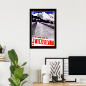 Travel Poster  Zwitserland Skiing (Thuiskantoor)