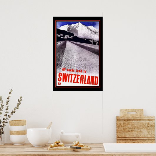 Travel Poster  Zwitserland Skiing (Keuken)