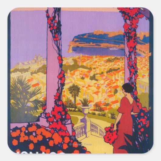 Travel Promotional Poster Vierkante Sticker (Voorkant)