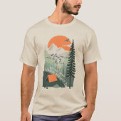 Travel Quote Camping Landscape Retro Art T-shirt (Voorkant)